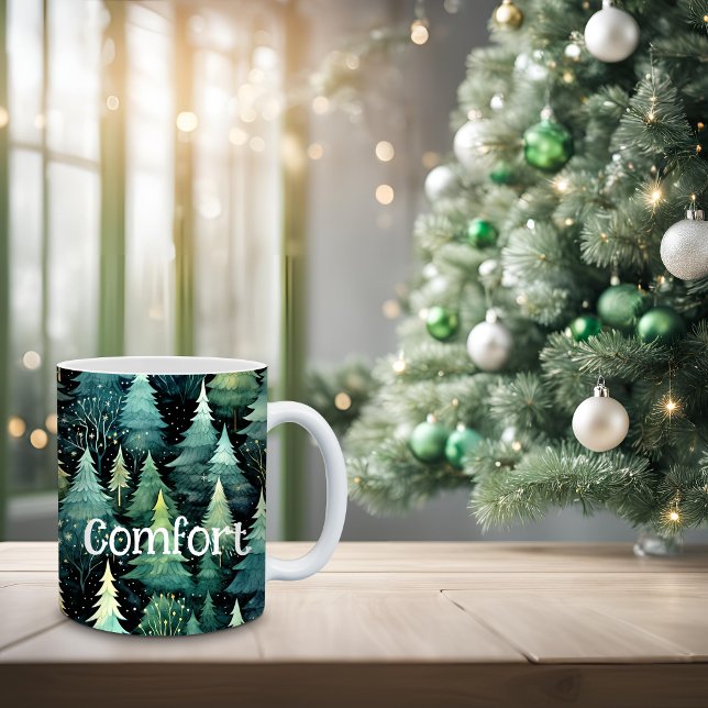 Mug Noël vert boisé rustique (Rustic Woodland Mug)