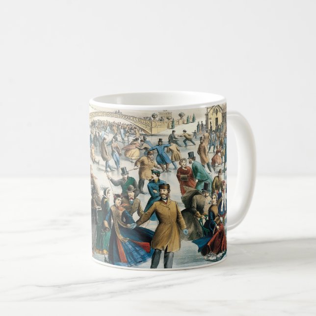 Mug Noël victorien Central Park Currier & Ives (Devant droit)