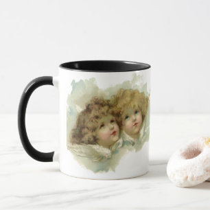 Mug Noël vintage, Anges victoriens dans les nuages