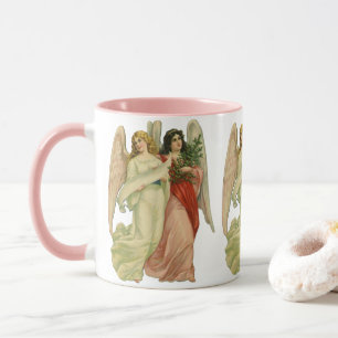 Mug Noël Vintage, Antique Victorian Angel Die Cut
