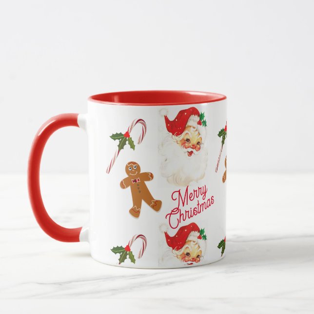 Mug Noël vintage du Père Noël (Gauche)
