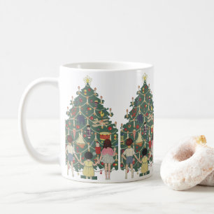 Mug Noël vintage Enfants autour d'un arbre décoré