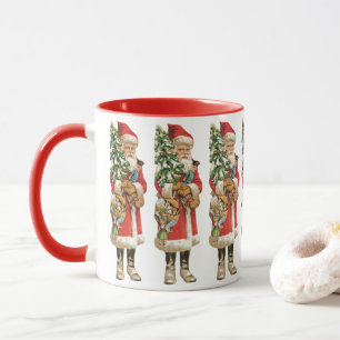 Mug Noël vintage, image découpée du Père Noël