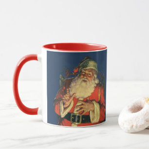 Mug Noël vintage, Jolly Santa Claus avec jouets