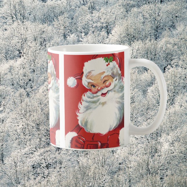 Mug Noël Vintage, Jolly Winking Père Noël (Créateur téléchargé)