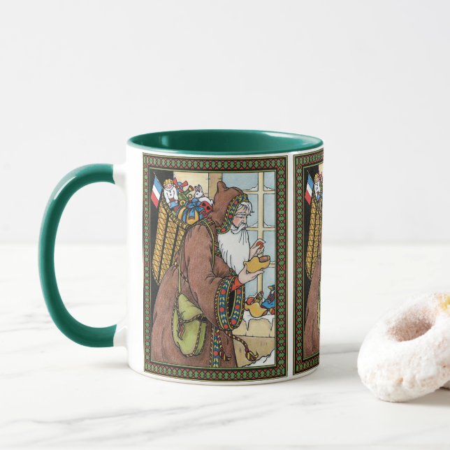 Mug Noël Vintage, Jouets du Père Noël Chaussures (Avec donut)