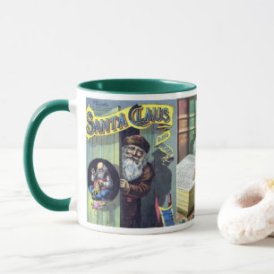 Mug Noël vintage, le Père Noël et ses oeuvres