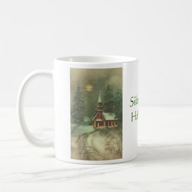 Mug Noël vintage - nuit sainte de nuit silencieuse, (Gauche)