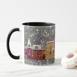 Mug Noël vintage, Père Noël traîneau ouvert cheval