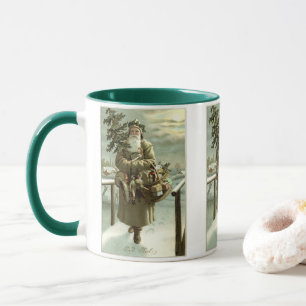 Mug Noël vintage, Père Noël victorien avec des jouets