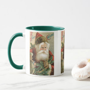 Mug Noël vintage, Père Noël victorien avec pin