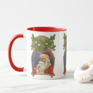 Mug Noël vintage, Père Noël victorien avec tuyau