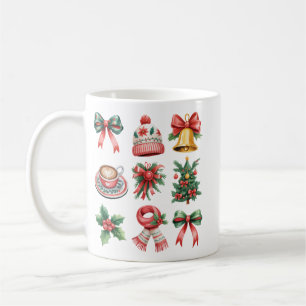 Mug Noël Vintage Prépa Fête Coquette Arc Xmas
