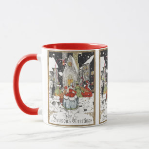 Mug Noël vintage victorien personnes allant à l'église