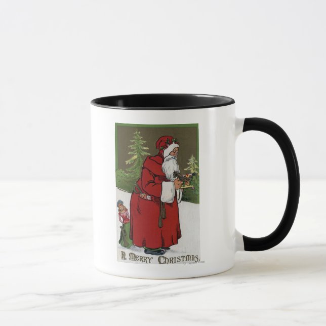 Mug NoëlPère Noël avec Cheval de Bois (Droite)