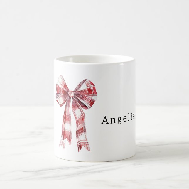 Mug Nœud à rayures carreaux rouges blancs (Centre)
