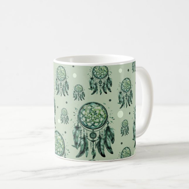 Mug Nœud celtique attrape-rêves vert (Devant droit)