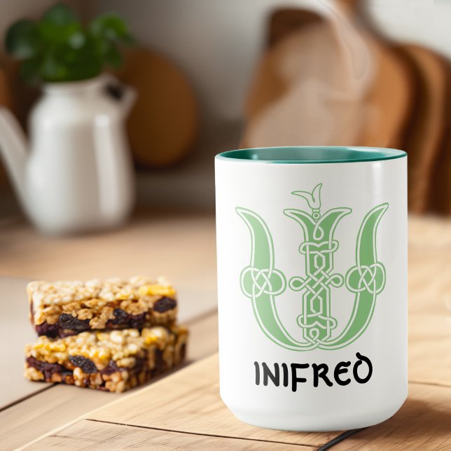 Mug Noeud celtique du 16e siècle Capitale décorative W (Créateur téléchargé)