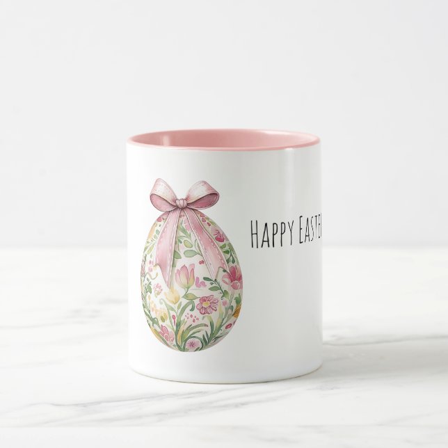 Mug Nœud de Pâques aux fleurs roses (Centre)