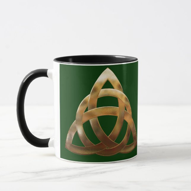Mug noeud de trinité d'or celtique (Gauche)