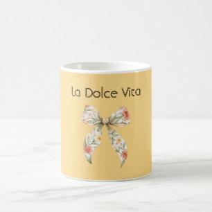 Mug Nœud floral La Dolce Vita (la belle vie) jaune