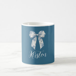 Mug Nœud papillon floral bleu blanc