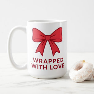 Mug Nœud rose enveloppé avec amour, esthétique coquett