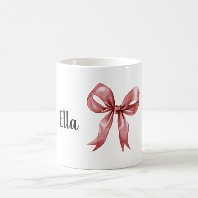 Mug Nœud Rouge Personnalisé (Centre)