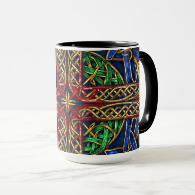 Mug Nœuds celtiques médiévaux antiques (Devant droit)
