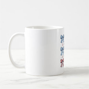 Mug Nœuds Coquette Patriotique Design Vectoriel Vintag