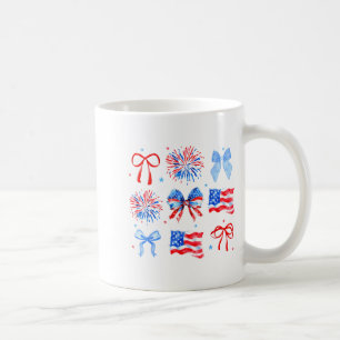 Mug Nœuds Coquette Rouge Blanc Bleu Drapeau Usa 4 Juil