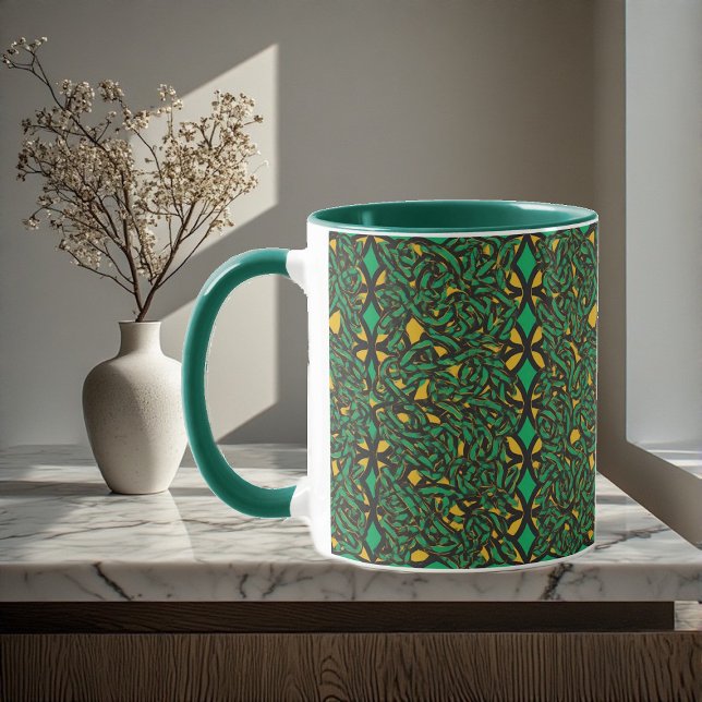 Mug Nœuds Éternels Patrimoine Celtique Art Abstrait Ir (Eternal Knots Celtic Heritage Abstract Art Irish Mug)