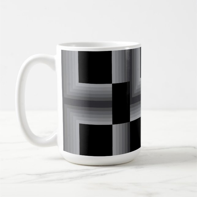 Mug Noir, argent, cool, unique, tendance formes carrés (Gauche)