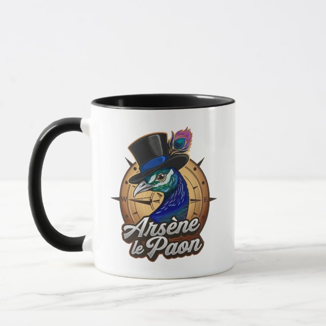 Mug noir "Arsène le Paon" (Gauche)