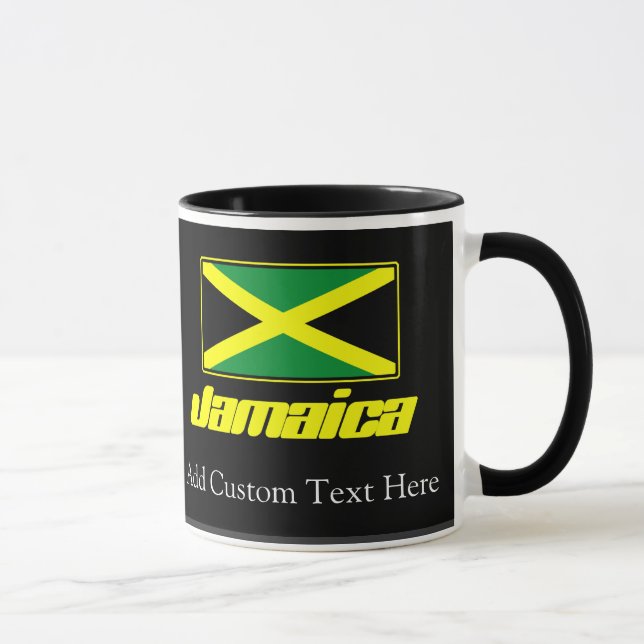 Mug Noir avec le drapeau jamaïcain (Droite)