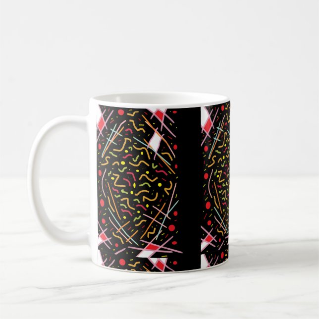 Mug Noir avec mélange de couleur motif net dinky (Gauche)
