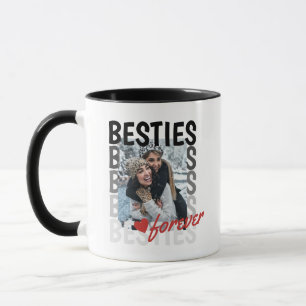 Mug Noir Besties Ombre Typographie Photo Overlap