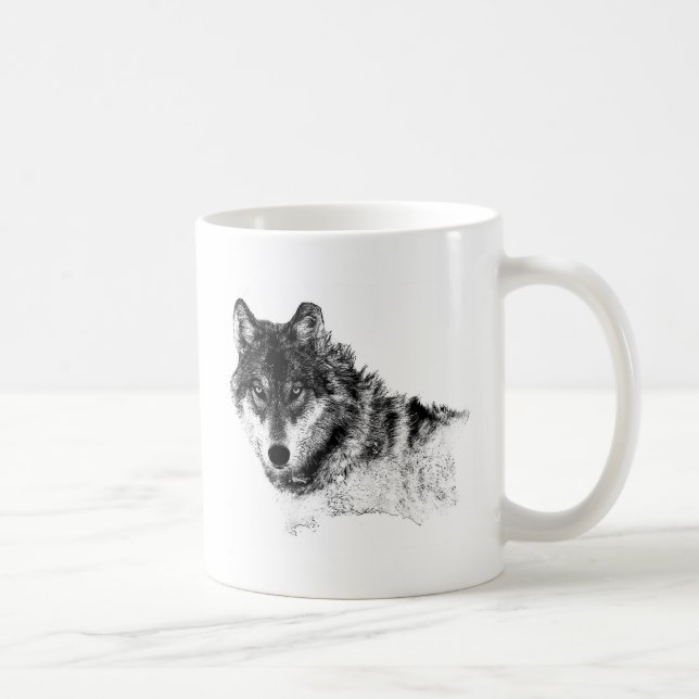 Mug Noir Blanc Inspiration Wolf Eyes (Droite)