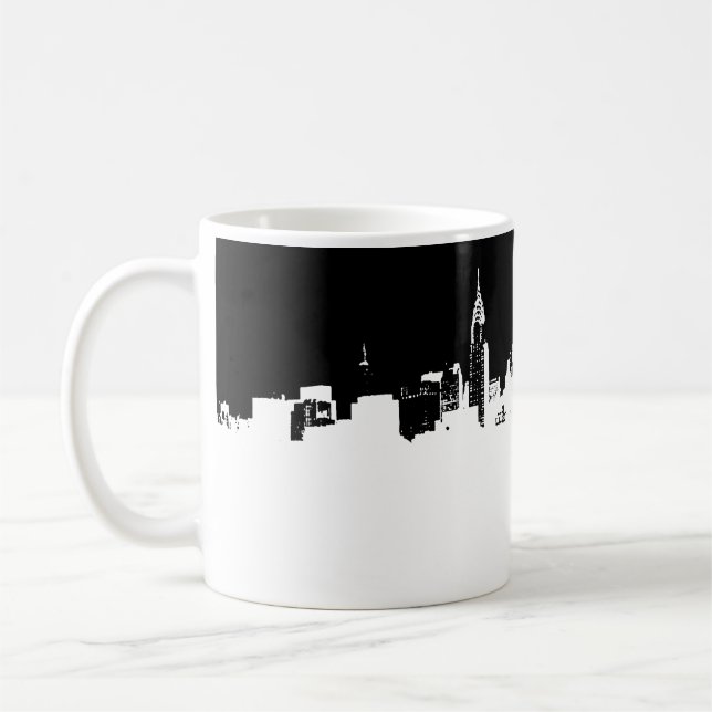 Mug Noir Blanc New York Skyline Pop Art (Gauche)