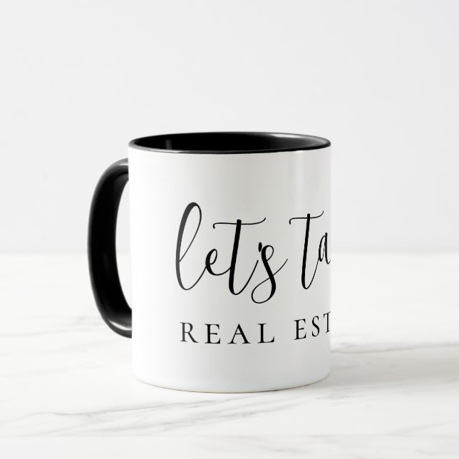 Mug Noir Blanc Parlons Immo Immobilier (Devant gauche)