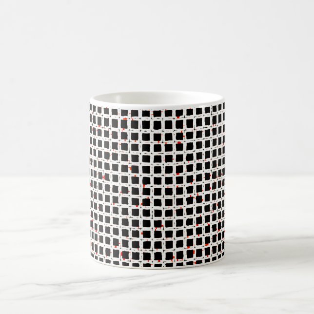 Mug Noir blanc rouge Motif chic (Centre)