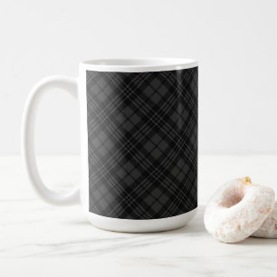 Mug Noir Blanc tartan Noël plaid vacances hiver
