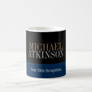 Mug Noir Bleu Gras Texte tendance Style
