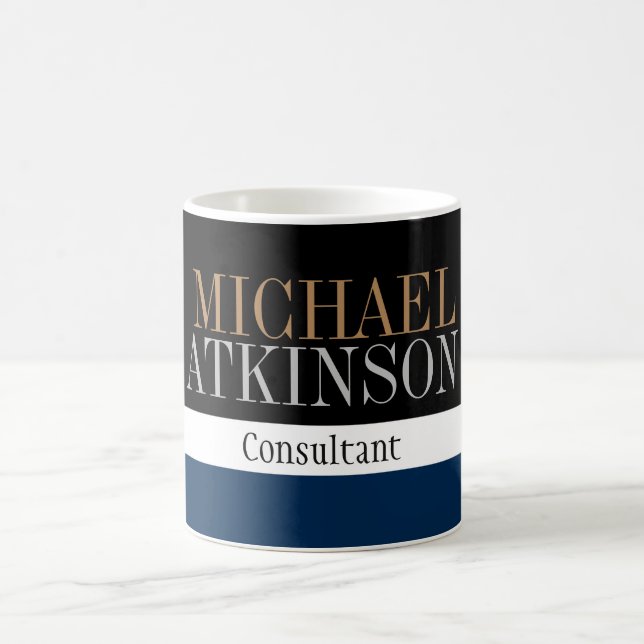 Mug Noir Bleu Gras Texte tendance Style (Centre)