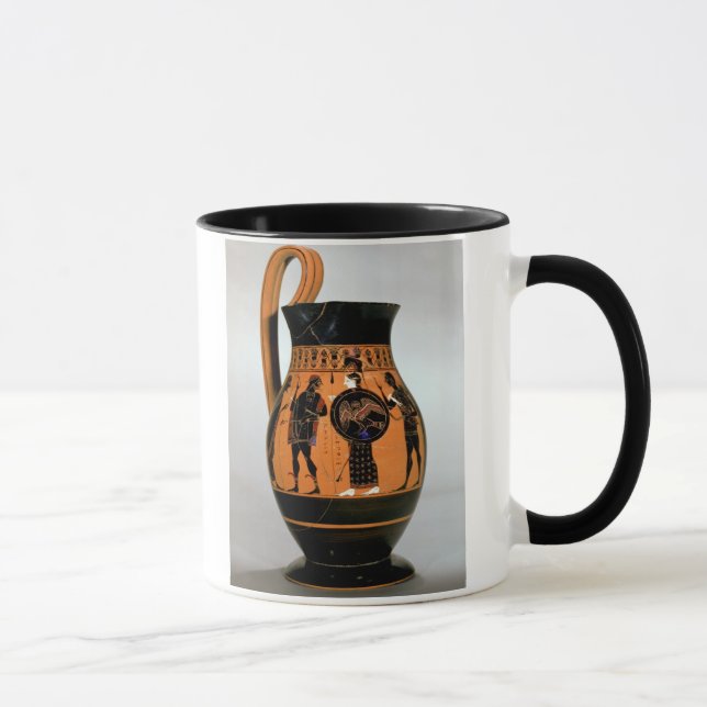 Mug Noir-chiffre olpe de grenier dépeignant Athéna (Droite)