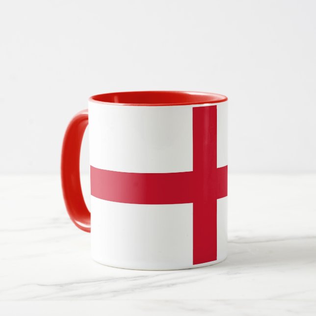 Mug noir Combo avec drapeau d'Angleterre, Royaume- (Devant gauche)