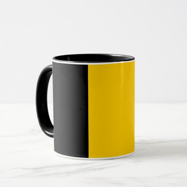 Mug noir Combo avec drapeau de Belgique (Devant gauche)
