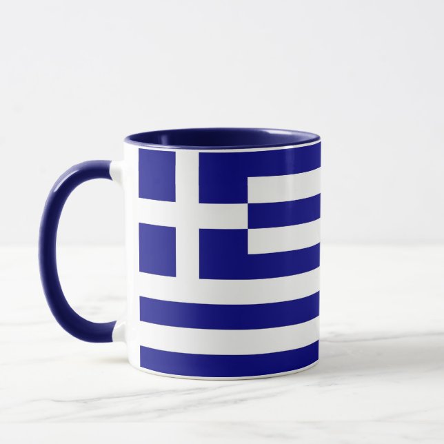 Mug noir Combo avec drapeau de la Grèce (Gauche)