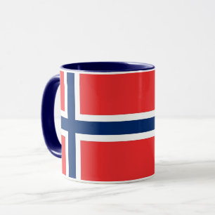 Mug noir Combo avec drapeau de la Norvège