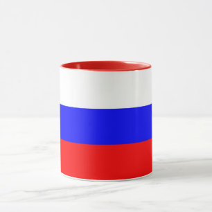 Mug noir Combo avec drapeau de la Russie